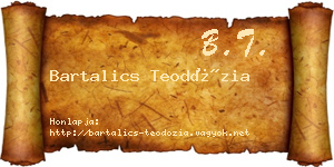 Bartalics Teodózia névjegykártya